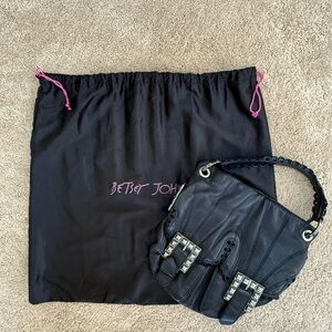 Betsey Johnson Black Handbag with Silver Studs